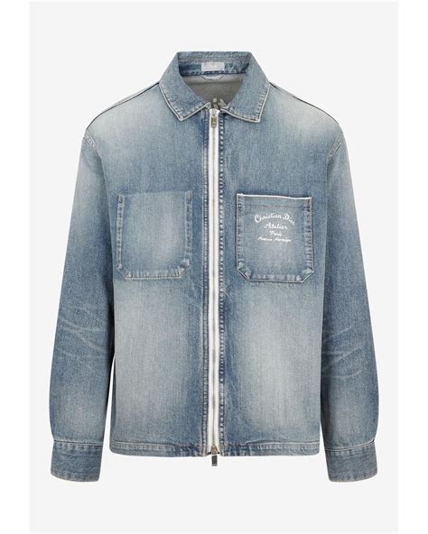 dior jacket denim|Dior Homme Denim Jean Jacket in Blue for Men .